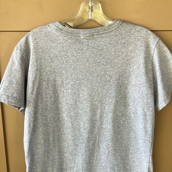 Boho Colorful Floral Hand Embroidered Mixed Media Gray Tee Women’s M - Picture 6 of 6